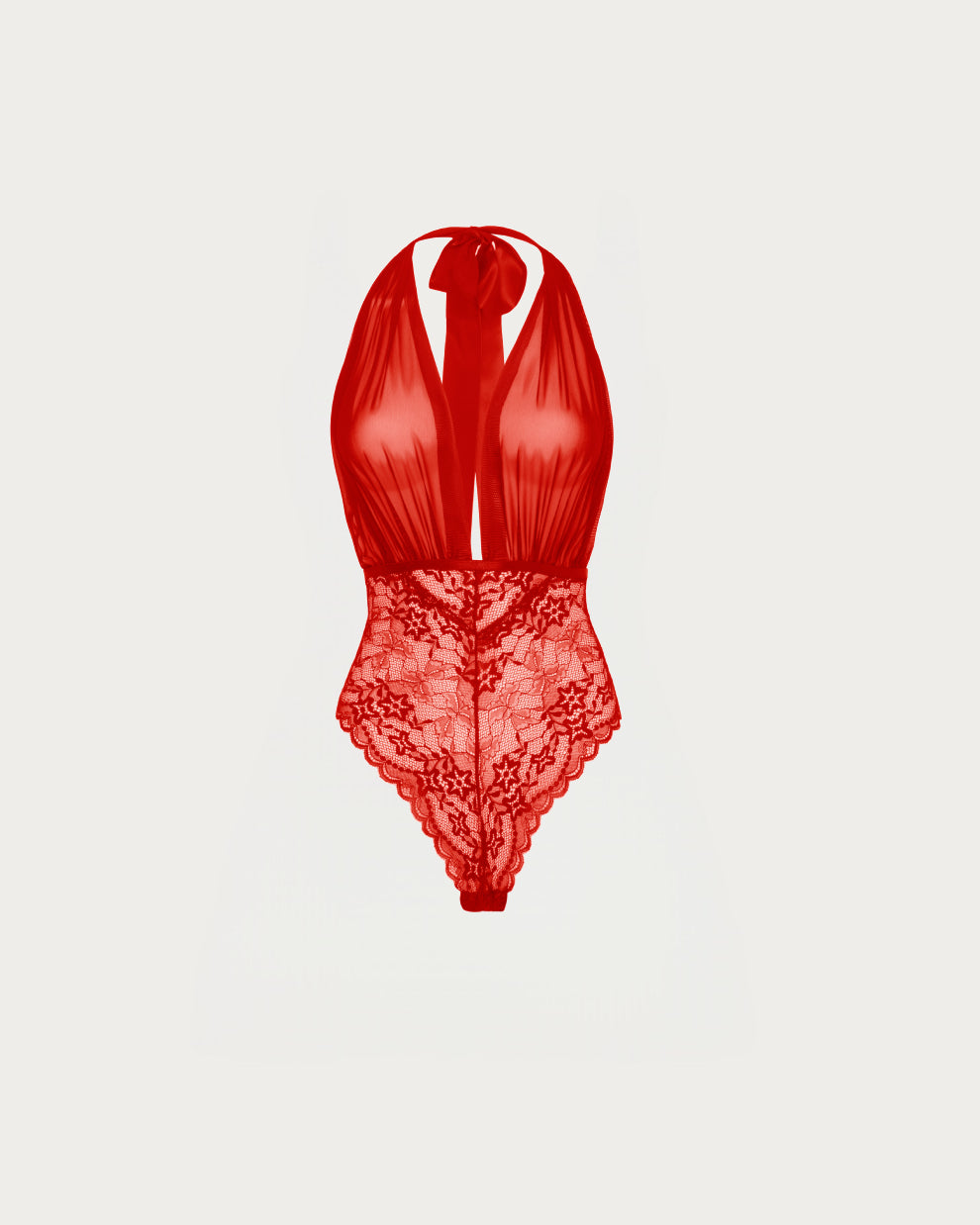Aria Sheer Plunge Halter Teddy - Room Service