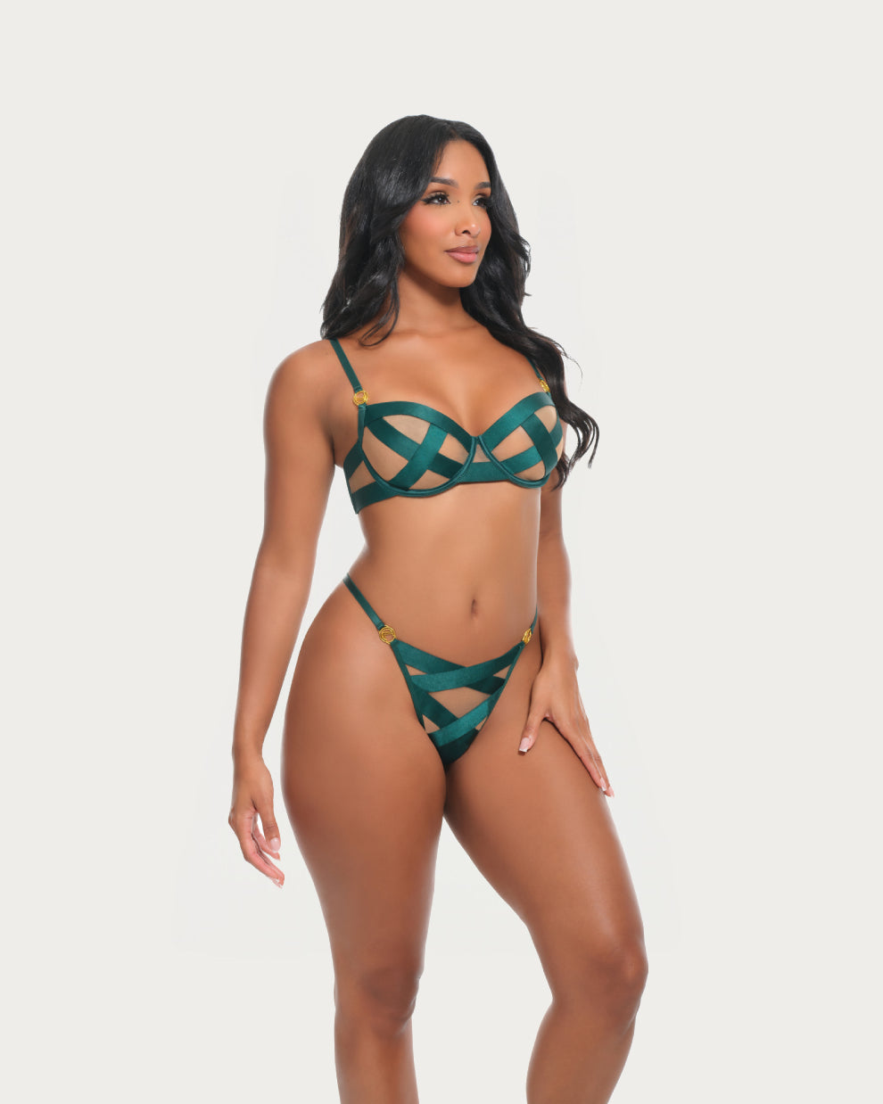 Raelynn Strappy Mesh Bra Set - Room Service