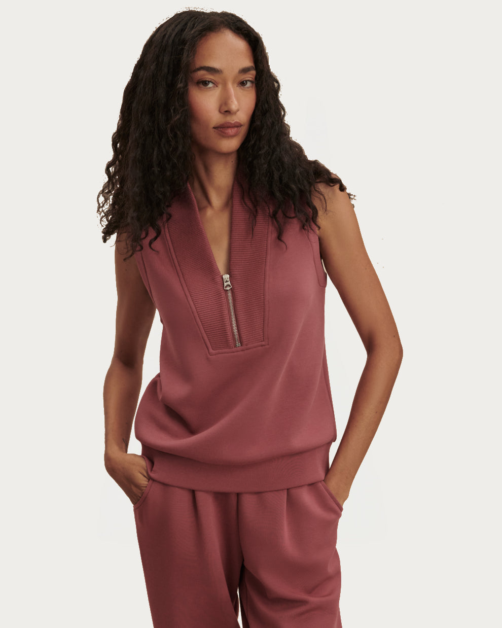 Varley Beau Sleeveless Half-Zip Set